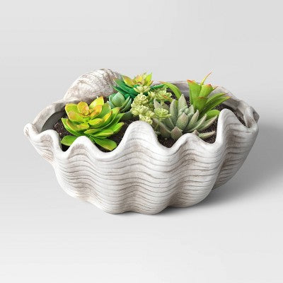 Small Shell Ceramic Planter 6.75"x7" White -Threshold