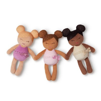 LullaBaby Bathtime Set with 3 Plush Bath Dolls in Pink Basket
