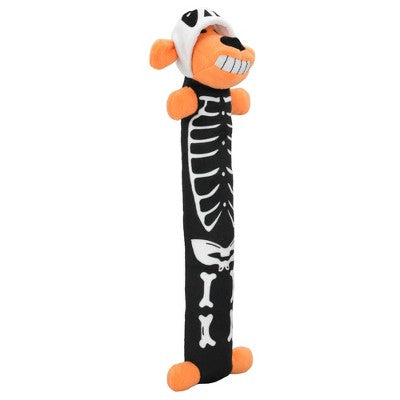 Multipet Loofa Velboa Skeleton Dog Interactive Plush Toy - Orange