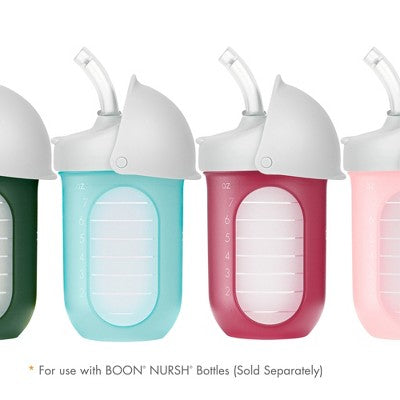 Boon NURSH Straw Conversion Top - 2pk: BPA-Free, Silicone, Flip-Top Lid