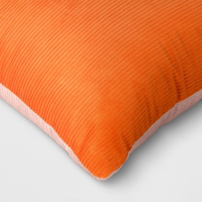 16" x 16" The Corduroy Collection Square Throw Pillow Orange - Room Essentials
