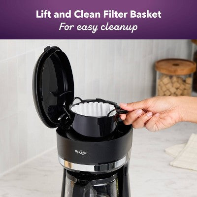Mr. Coffee 5 Cup Switch Coffee Maker Black: Small Drip Coffee Machine, Electric, Paper Filter, 25 oz Capacity