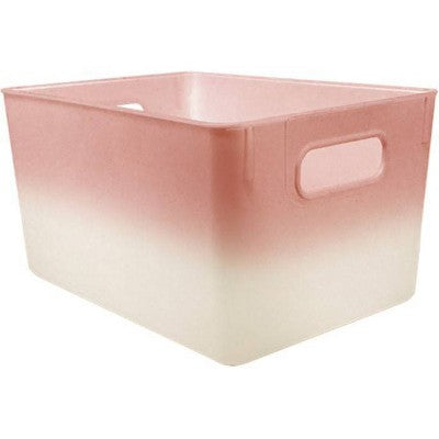 Isaac Jacobs 2pk 7"x8.11" Decorative Storage Ombre Bin Pink