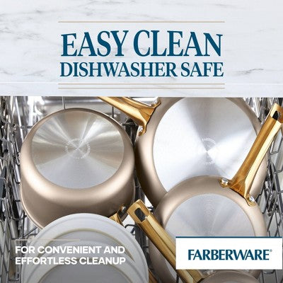 Farberware Radiant 12" Nonstick Open Skillet: Dishwasher-Safe, Gas & Electric Compatible, Phenolic Handle, Beige