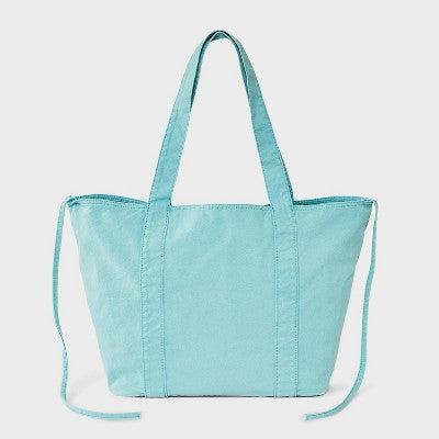 Washed Canvas Tote Handbag - JoyLab Light Blue
