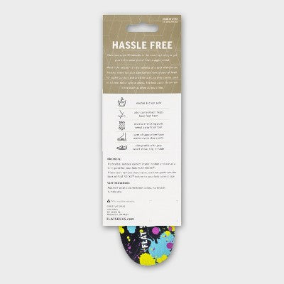Kids' FLAT SOCKS No Show Cushioned Socks - One Size Fits Most Paint Splatter: Trim to Size, Foot Odor Control