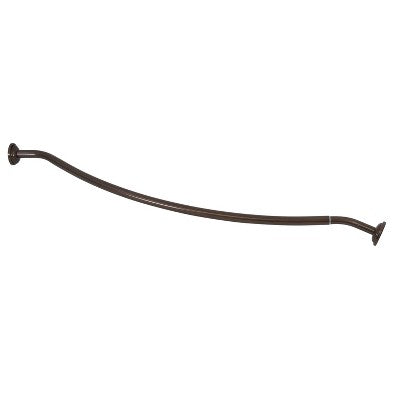 Curved Wall Mountable Shower Rod Dark Brown - Bath Bliss