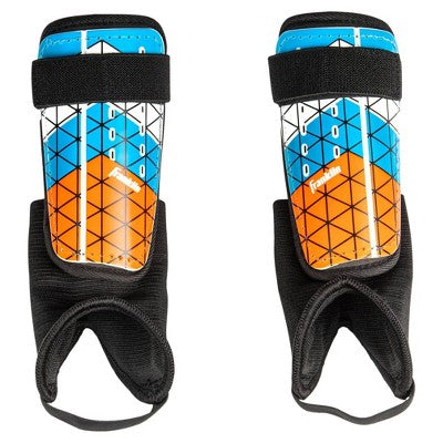 Franklin Sports Shin Guards 2pk - Blue/Orange XS: Protective Pads for Youth Soccer