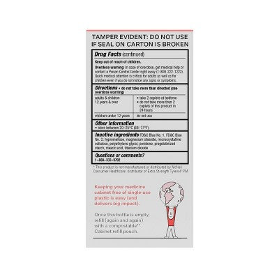 Cabinet Health Acetaminophen Pain Reliever and Nighttime Sleep Aid Refillable Glass Bottle - 120ct
