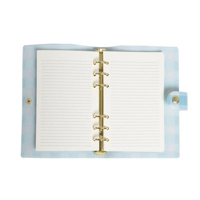 Pearhead 5.25"x7.25" Blue Gingham Refillable Journal 100 Page with Snap Closure