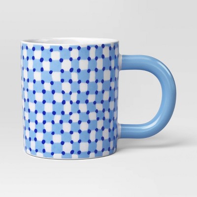 16oz Stoneware Checker Love You Dad Mug Blue - Room Essentials