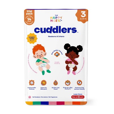 Happy Hues Cuddlers Disposable Diapers Trial Pack - 14ct - Size 3