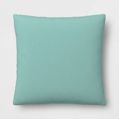 17"x17" Striped Reversible Square Outdoor Pillow Green - Room Essentials