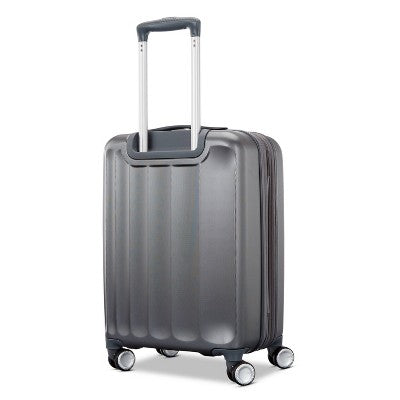 American Tourister Multiply Double Expansion Hardside Carry On Spinner Suitcase - Graphite: ABS Shell, 4 Wheels