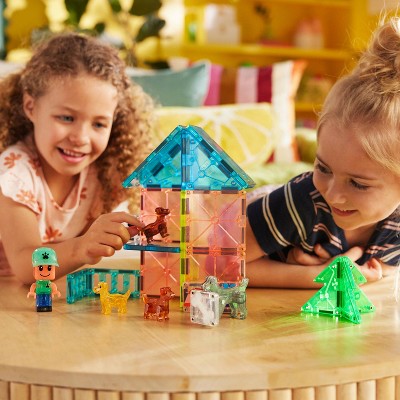 MAGNA-TILES Puppy Park: 27-Piece Magnetic Building Set for Math & Engineering Skills