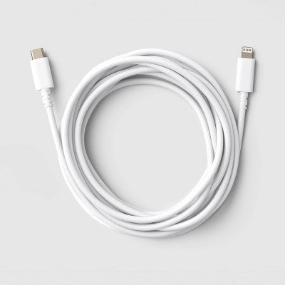 10ft USB-C to Lightning Cable - dealworthy White