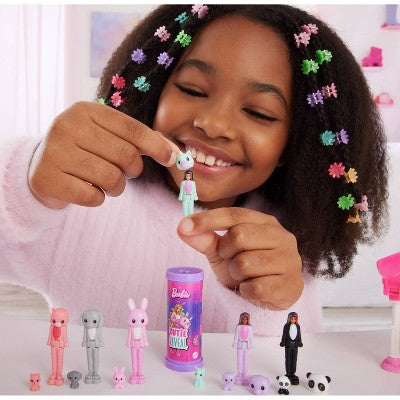Barbie Mini BarbieLand Cutie Reveal Doll & Pet, 1.5-inch Color Dream Series (Styles May Vary)