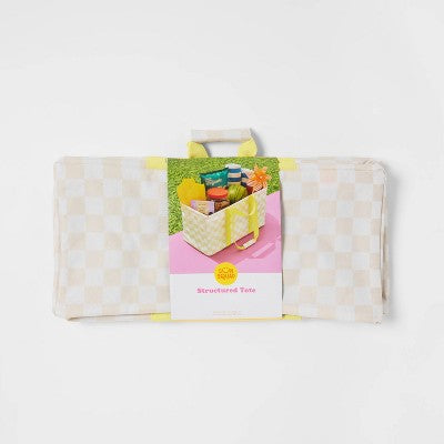 Multipurpose Tote Tan Checker - Sun Squad