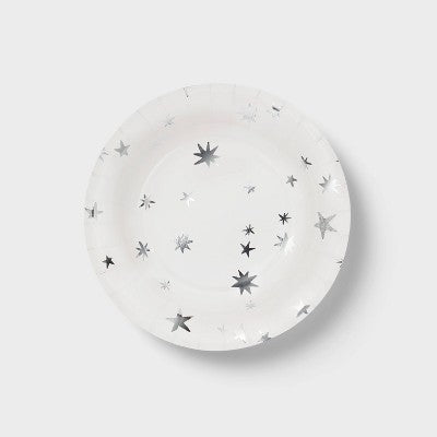 20ct Metallic Star Snack Plates - Spritz