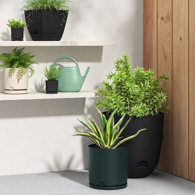 Recycled Car Seat Resin 20" RE Self Watering Planter Black - Room Essentials