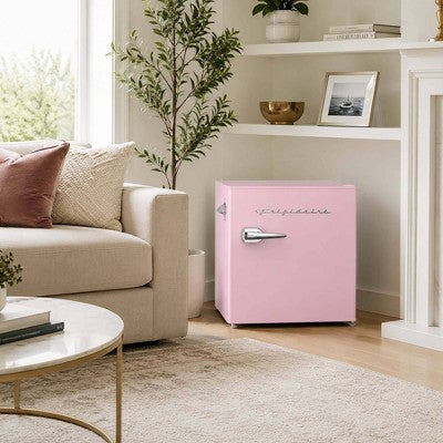 Frigidaire 1.6 cu ft Compact Retro Fridge with Freezer, Built-in Bottle Opener Pink (LOCAL PICKUP ONLY)