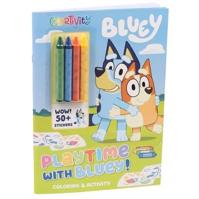 Bluey: Colortivity: Playtime with Bluey! - (Coloring & Activity with Crayons) by Delaney Foerster (Paperback)