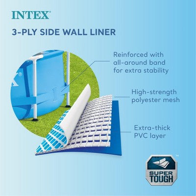 Intex 10 Foot x 30 Inch Above Ground Round Swimming Pool, (Pump Not Included) (LOCAL PICKUP ONLY)