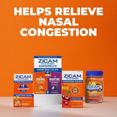 Zicam Original/Nighttime Rapid Melts Tablets - Zincum Aceticum 2x - Grape Citrus - 25ct