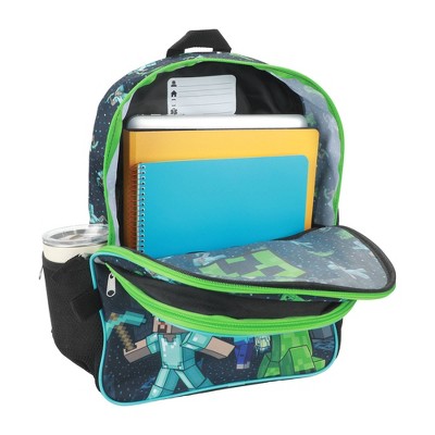 Minecraft 16" Backpack 5pc Set with Headphones - Black