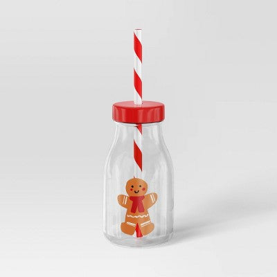 12oz Christmas Gingerbread Tumbler with Straw Red - Wondershop