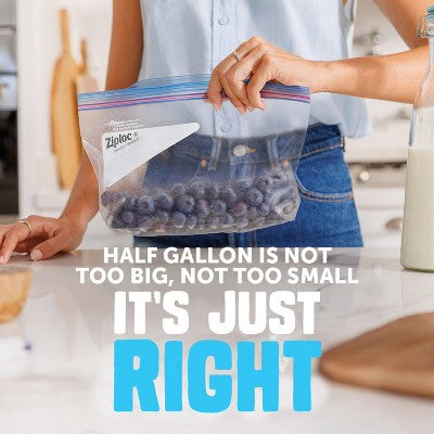 Ziploc Half Gallon Freezer Bags with Grip 'n Seal Technology - 40ct