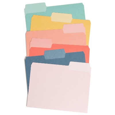 U Brands 24ct Super TabFile Folders - Two Toned