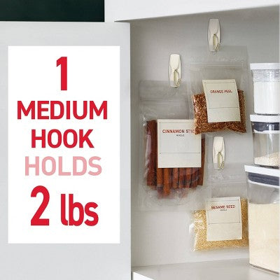 Command Damage-Free Medium 6 Wire Hooks and 8 Strips Cream Speckle