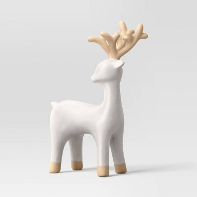 3pc Ceramic Deer Christmas Figurine Set - Wondershop White