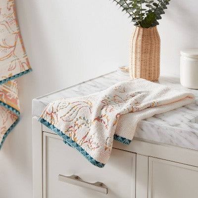 1pc Boho Border Floral Hand Towel - Threshold