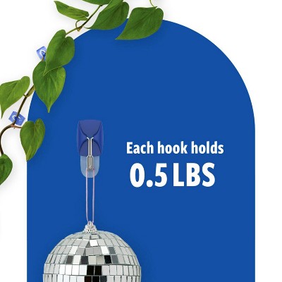 Command Small Clear Wire 3 Hooks Blueberry 4 Strip