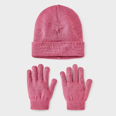 Kids' Value Hat and Gloves Set - Cat & Jack Rose Pink