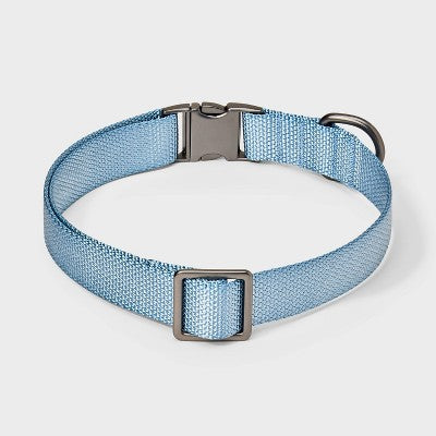 Fashion Adjustable Length and Reinforced Stitching Dog Collar - M - Blue - Boots & Barkley