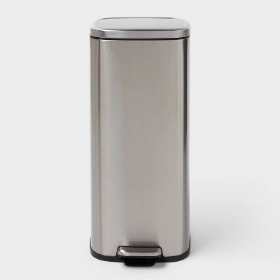 30L Soft Square Step Trash Can Silver - Brightroom (LOCAL PICKUP ONLY)