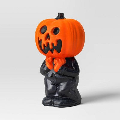 12.2" Scared Jack Lit Blow Mold Halloween Decorative Prop Orange - Hyde and EEK! Boutique