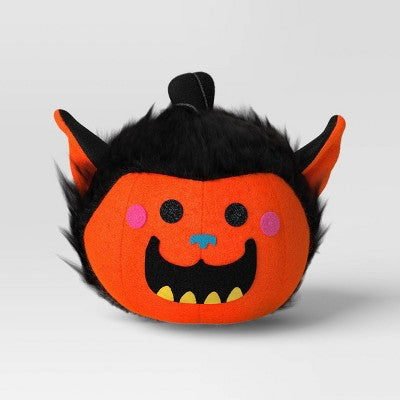 Fabric Pumpkin and Werewolf Figurine - Hyde and EEK! Boutique Orange