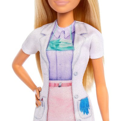 Barbie Dentist Doll with Blonde 11" Fashion Doll, 1 Kid Doll, Medical Doctor Furniture and Accessories