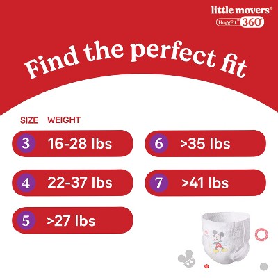 Huggies Little Movers HuggFit 360 Disposable Diapers - Size 5 - 56ct
