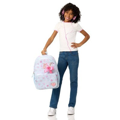 Locker Club Elevated Backpack Set with Pencil Case and Headphones - Blue Stripe Ribbons