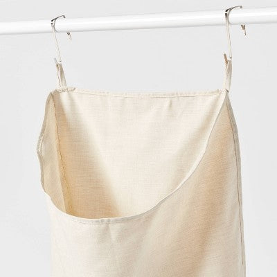 Canvas Over The Door Laundry Hamper - Brightroom: Hanging Clothes Sorter, Kids Hamper, 45L Capacity, Beige