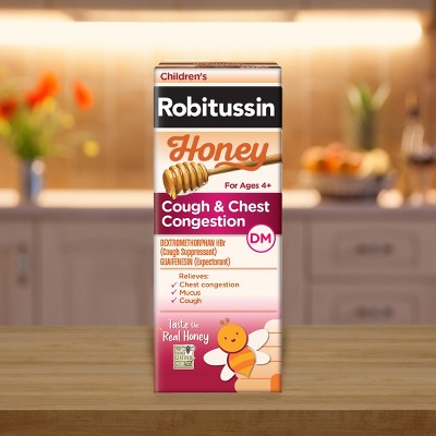 Children's Robitussin Cough & Chest Congestion DM Relief Liquid - Dextromethorphan - Honey - 4 fl oz