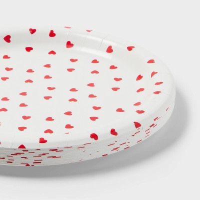 20ct Valentine's Day Heart Print Dinner Plates - Spritz