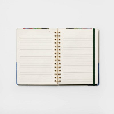 240pg Ruled Journal 8.25"x6.25" Abstract Watercolor - Threshold: Hard Cover, Narrow Lined, Ring Binding, Multicolored