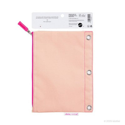 Yoobi Barbie Single Zip Binder Case Pink Barbie Logo Pattern, School Supplies