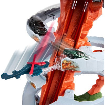Matchbox The Movie Mountain Helicopter Escape Playset with 2 Toy Cars & 1 Helicopter Toy Vehicles